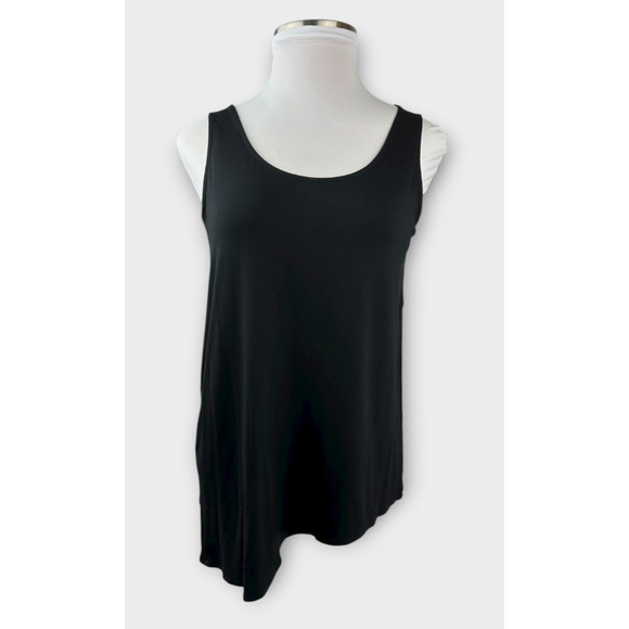 Eileen Fisher Asymmetrical Viscose Jersey Crew Neck Sleeveless Tank Top Size XL - Picture 8 of 11